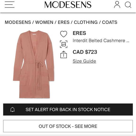 Eres Interdit Cashmere Cardigan - Picture 2 of 2